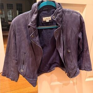Bershka Dark Purple Leather Jacket